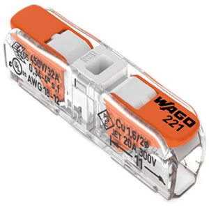 Conector para instalar en línea con palancas