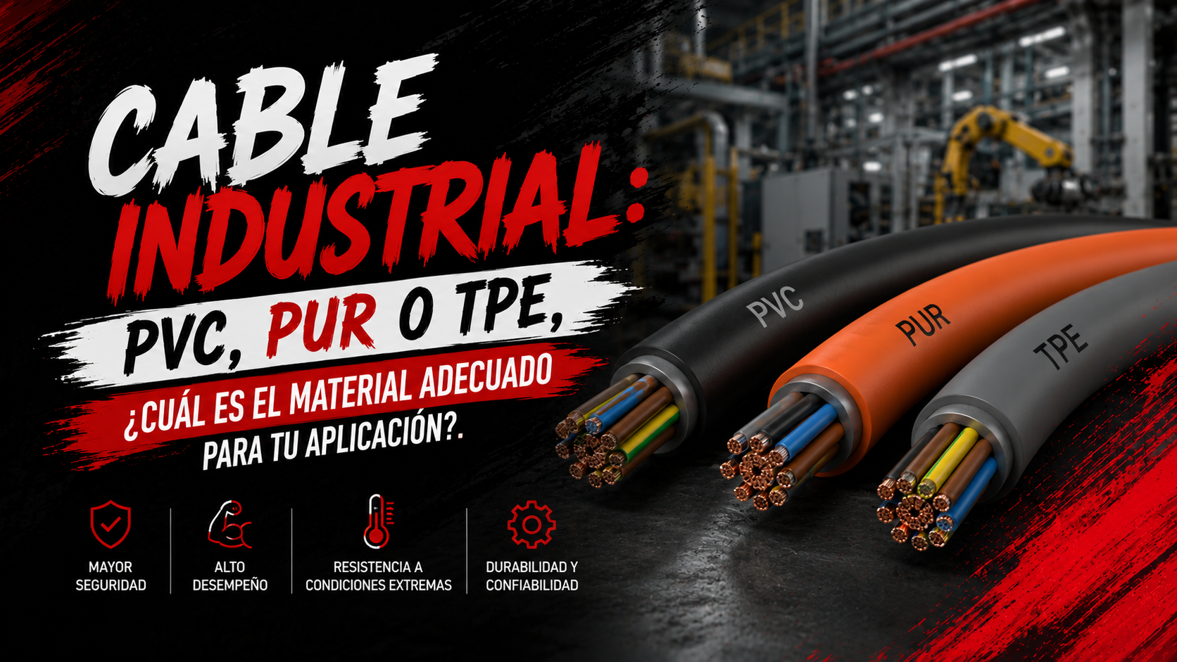 Cable industrial material de la cubierta